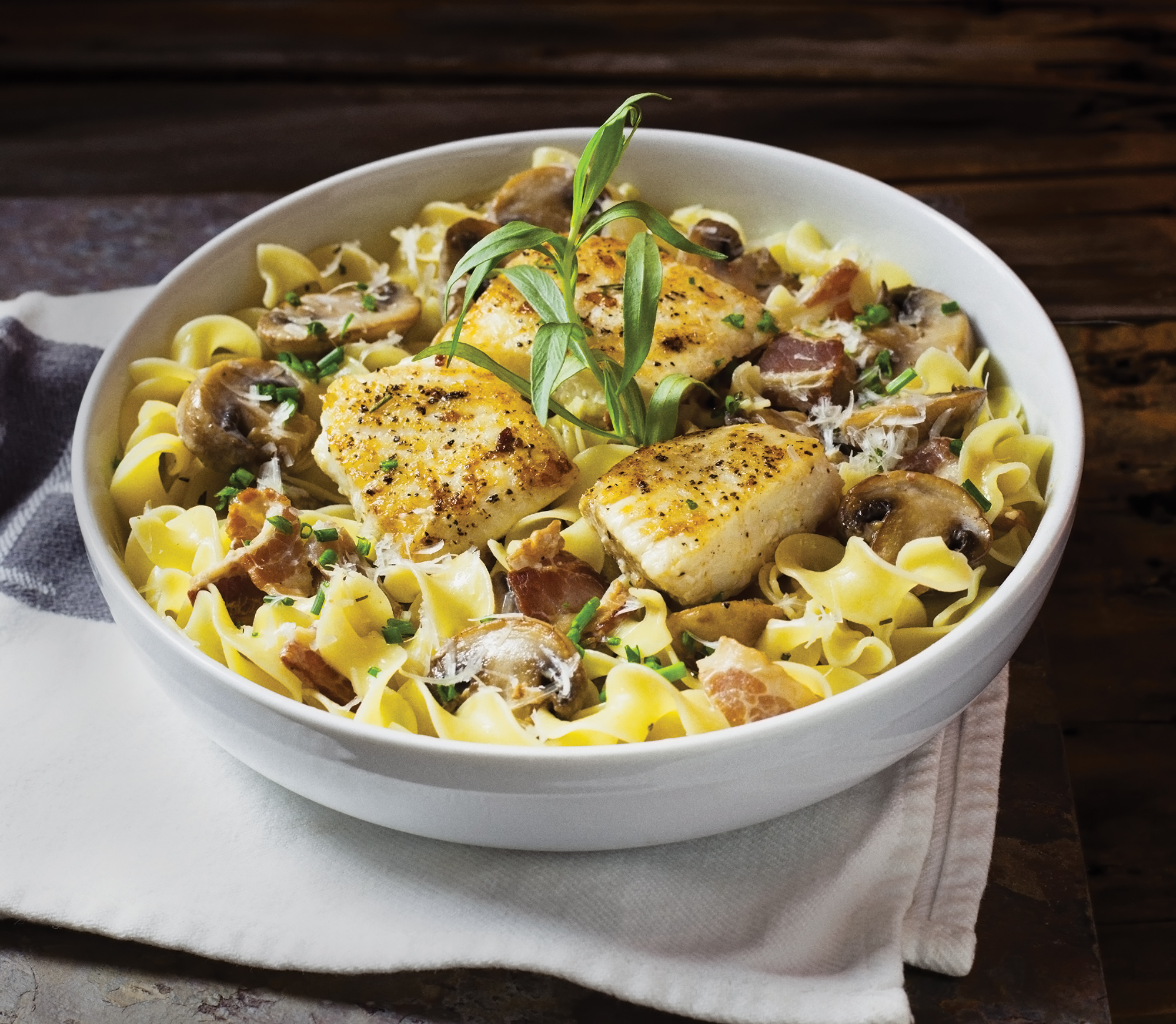 Halibut with Tarragon Cream Sauce