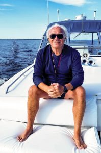 Richard Champagne on boat