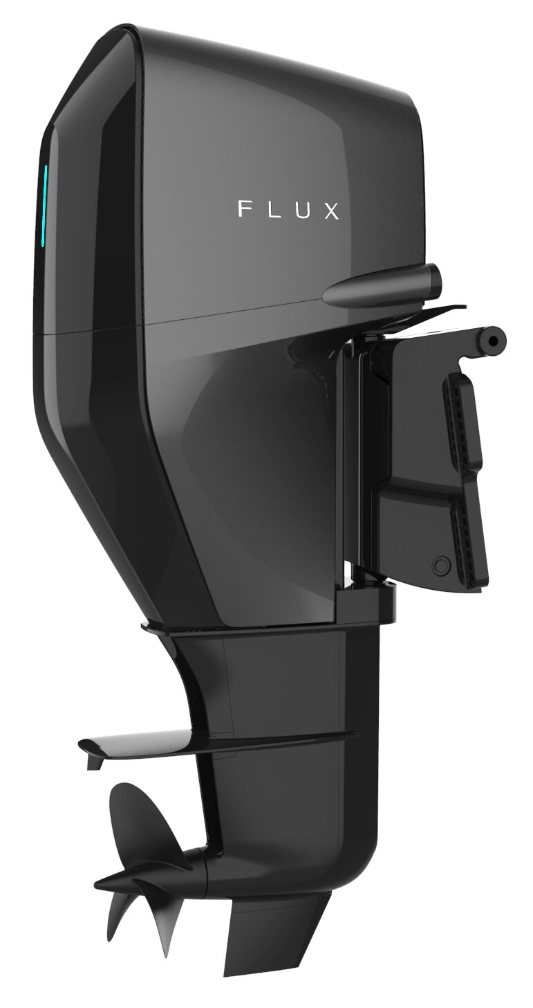 Flux Marine's latest rendering of their 200% electric outboard.