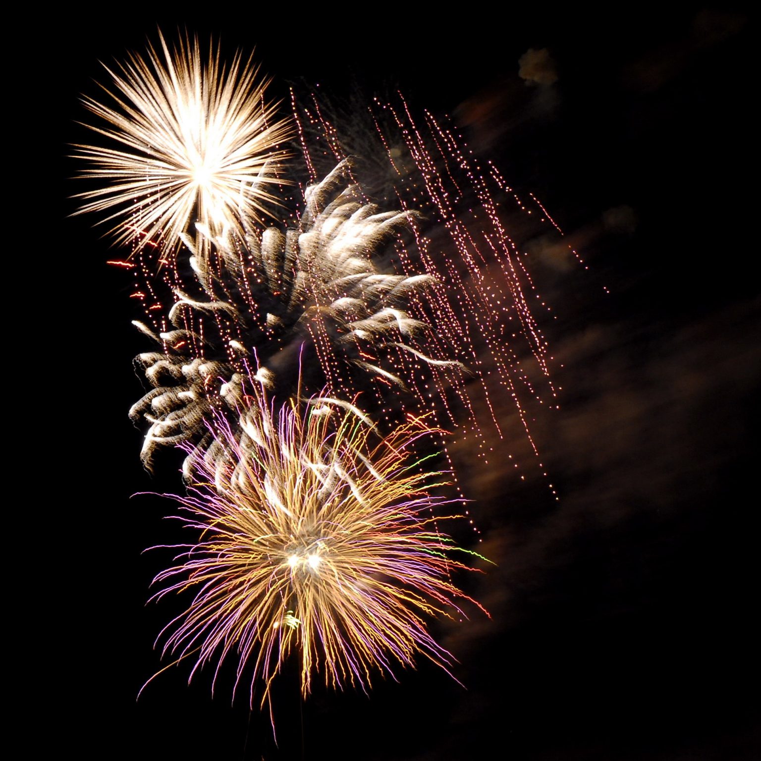 Fireworks photographed by Norm Rosen.