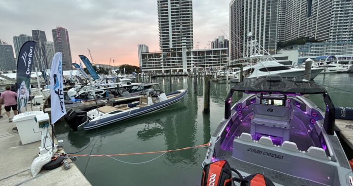 The docks at the Miami International Boat Show