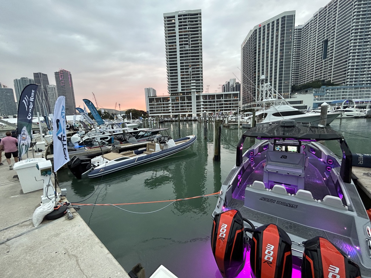 The docks at the Miami International Boat Show