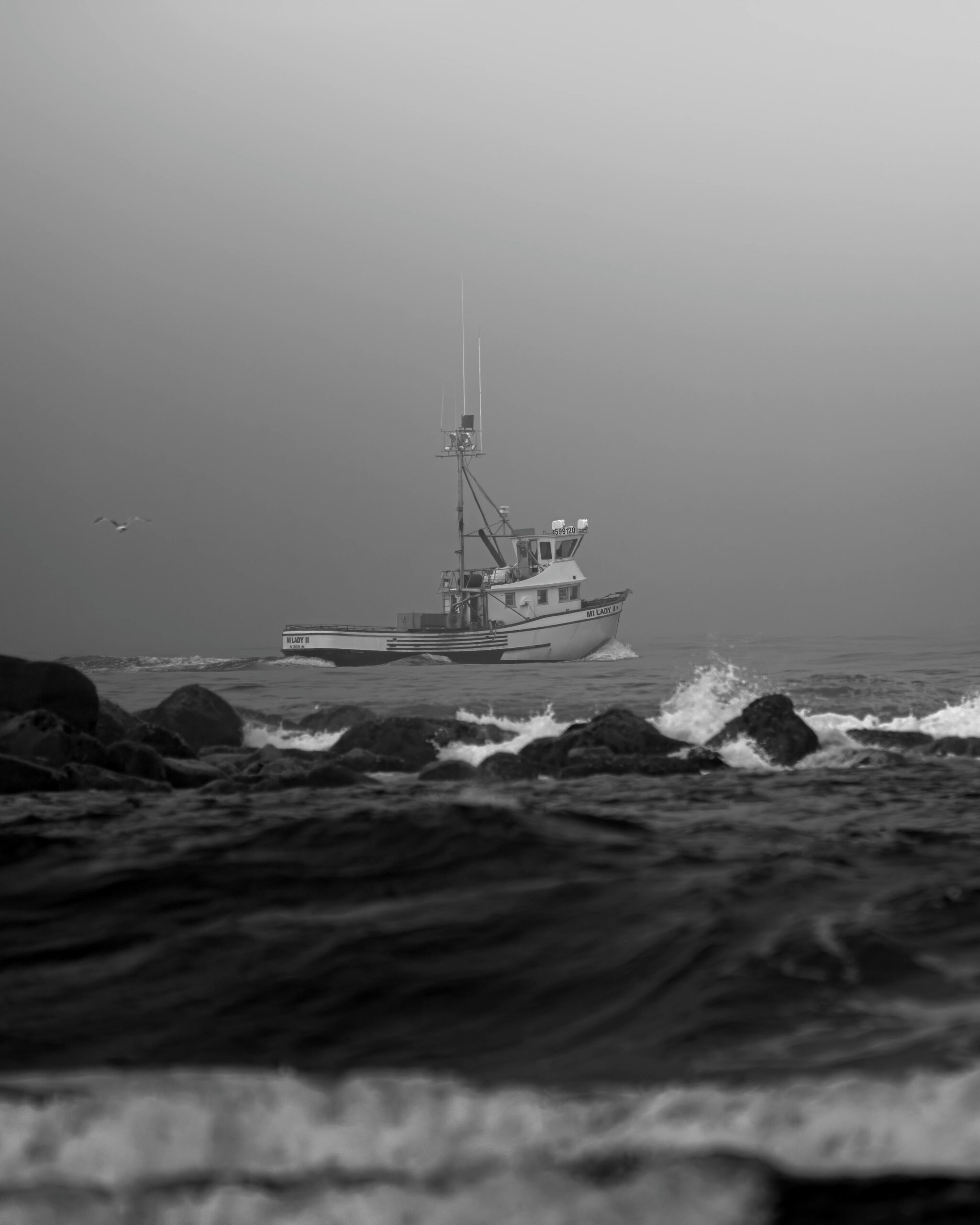 boating in a storm on rough waters