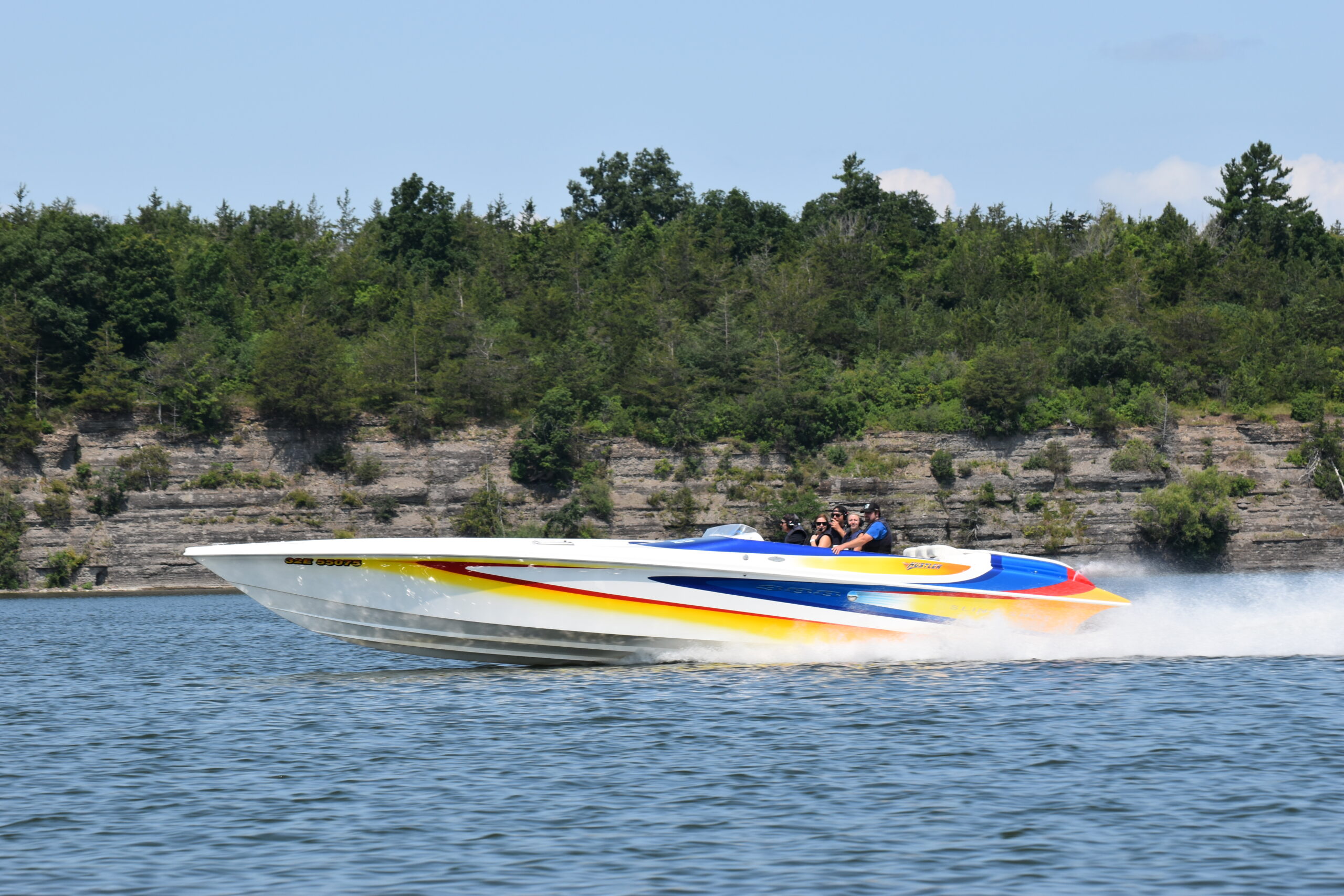 Sheldon Meere and his crew on his 38' Hustler "Slingshot".