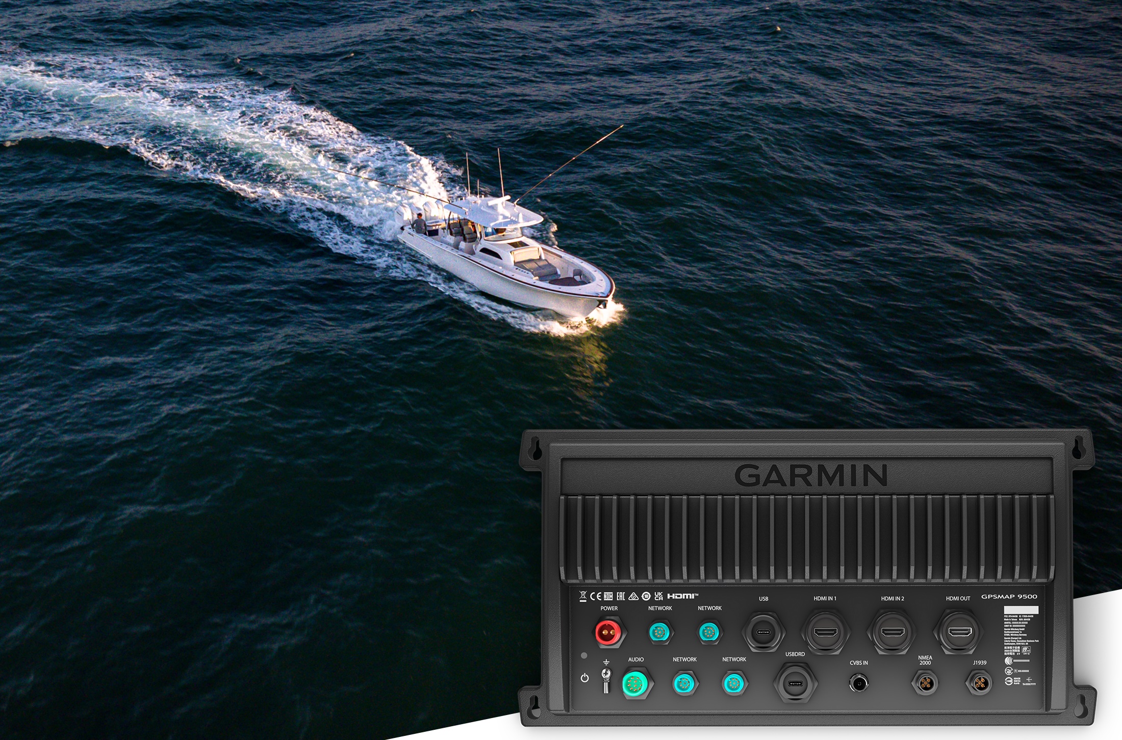 The GPSMAP® 9500 Black Box System that delivers the feature set of the GPSMAP 9000 series chartplotters packed into a black box configuration.